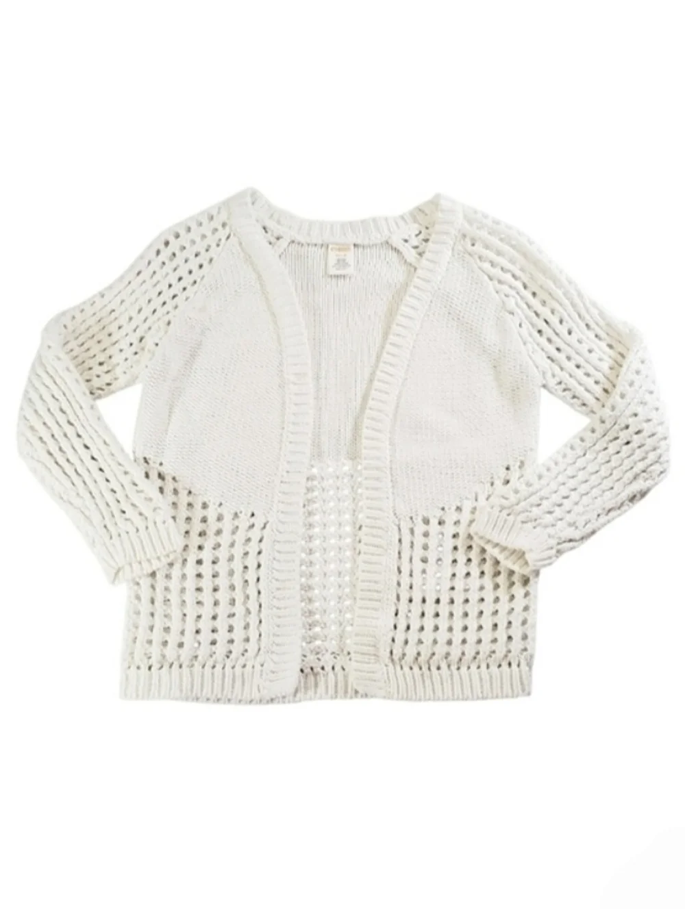 Gymboree Girls Knit Open Cardigan Sweatet White Size M (7/8)